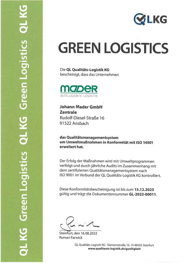Green Logistics Mader